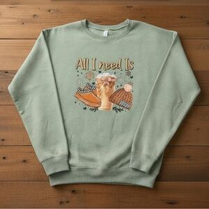 Heather Green Winter Time Women's Sweatshirt XL